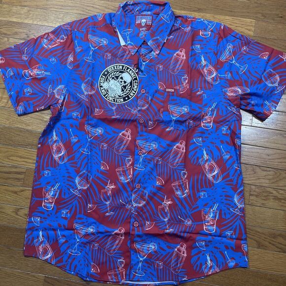 Dixxon Flannel‎ Co 'The Mixxer' Red White Blue Hawaiian Cocktail Men's L NWT